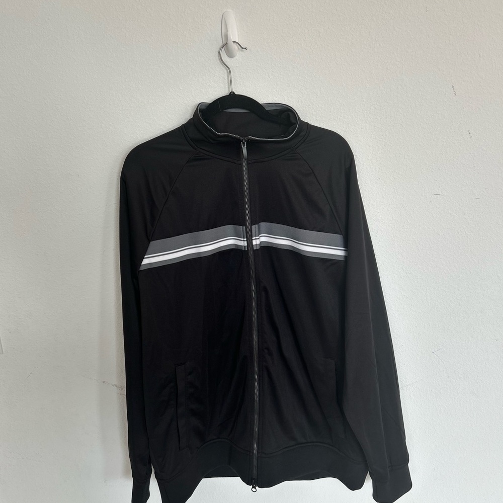 Athletic Works Men’s Full Zip Black & Gray Jacket

Size XL